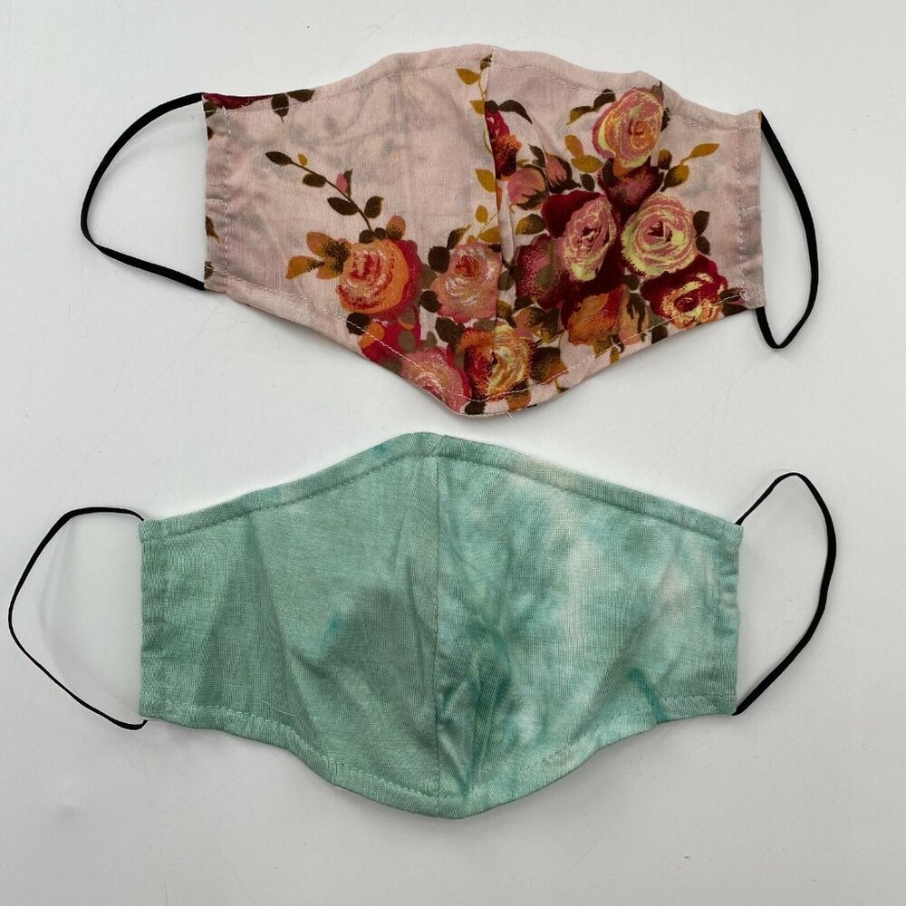 Serengetee Face Masks Facial Covering Fabric Elastic Strap Reusable 2-Pack Women